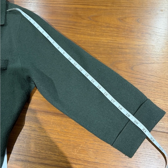By Anthropologie Dark Olive Green Cotton Wool Blend Blazer Sweater Jacket Sz 1X - Picture 7 of 8